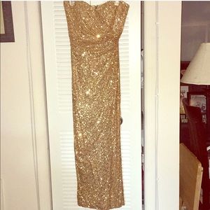 Gold Ralph Lauren sequin gown / dress